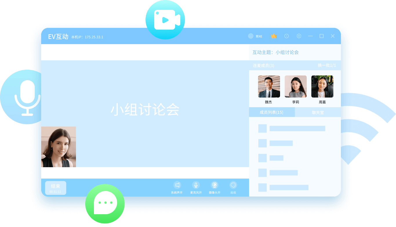 EV互动局域网视频会议系统